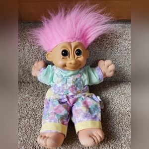 Russ Troll Doll. Pink hair floral outfit